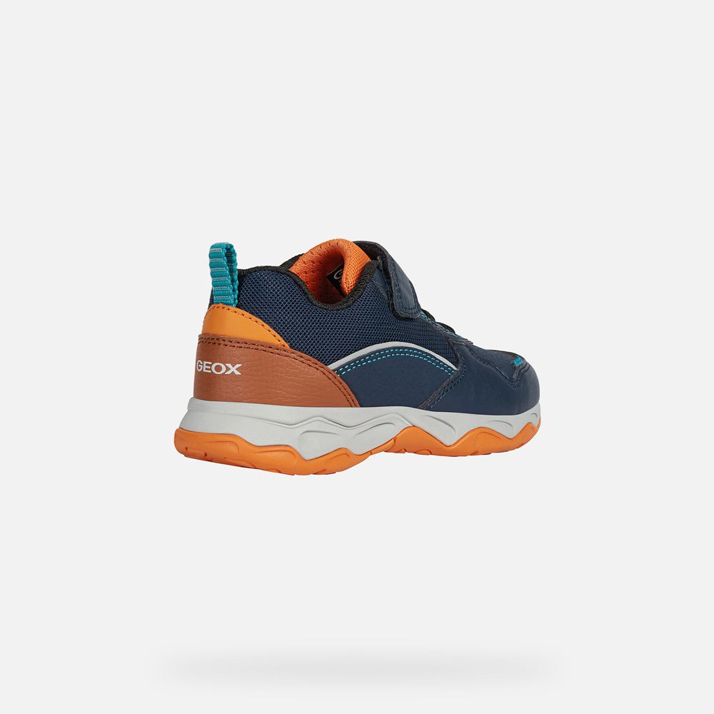 Geox Sneakers Navy/Orange Calco - Geox Boys Shoes - GJZOCN946